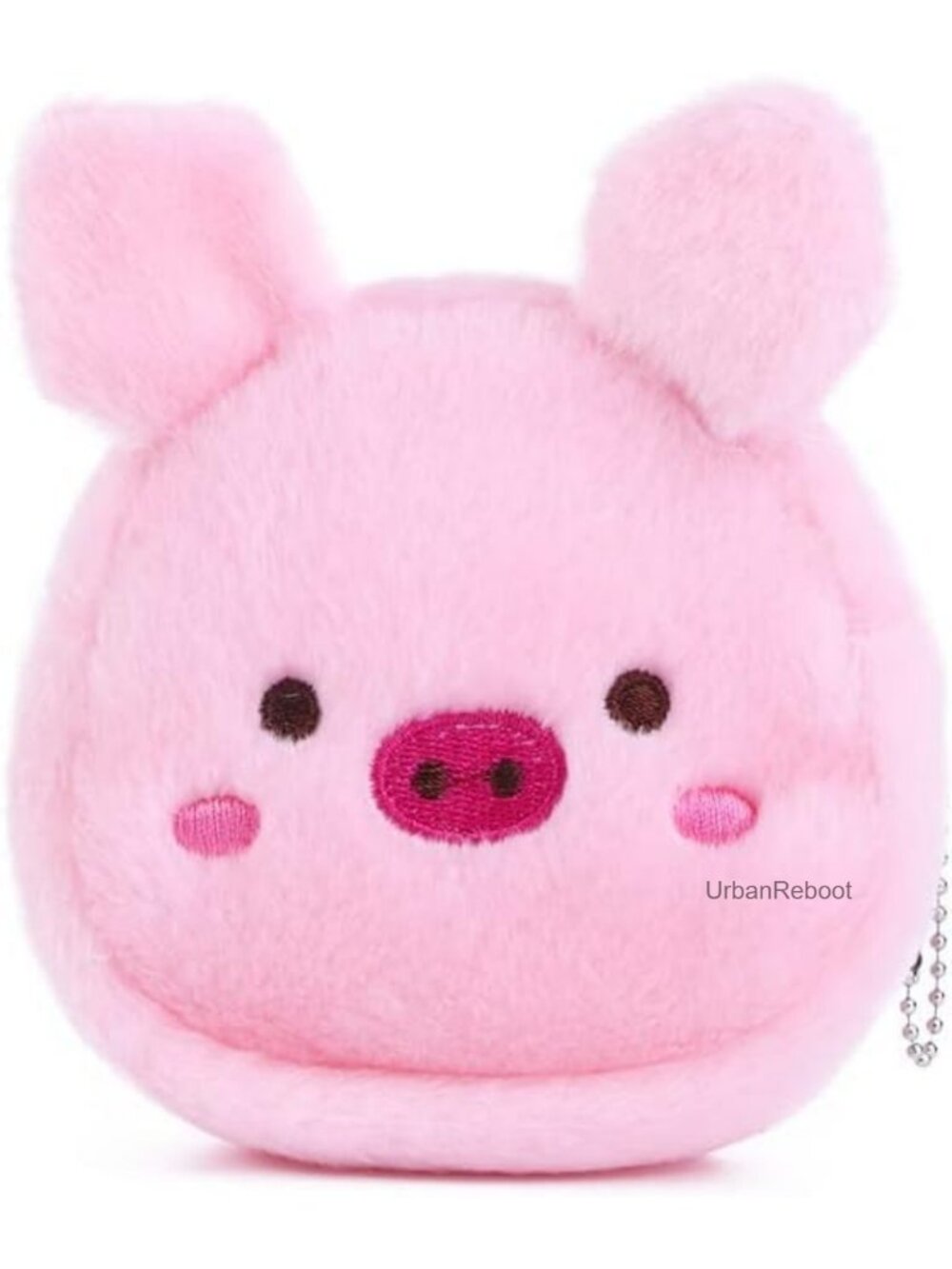 Plush Cartoon Coin Purse with Keychain Mini Zip Wallet
